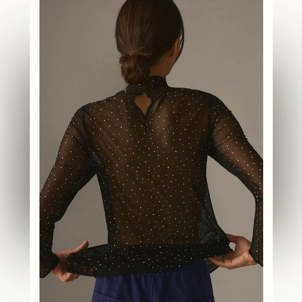 NWT Eva Franco Starlight Long-Sleeve Sheer‎ Tunic - Picture 2 of 10